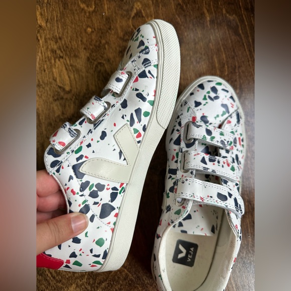 Veja 3 Lock leather sneakers, Terrazzo print - Picture 6 of 7